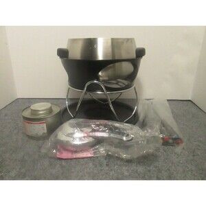 Stainless Steel Fondue Set With 9 Skewers